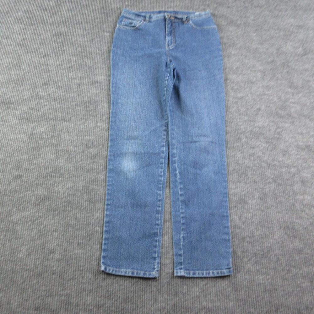 Gloria Vanderbilt Jeans Womens 8 Tall Blue Straight High Rise Stretch 29x31*